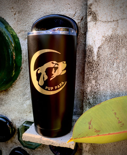 Pup Papa 20 oz Stainless Steel Tumbler with Grip